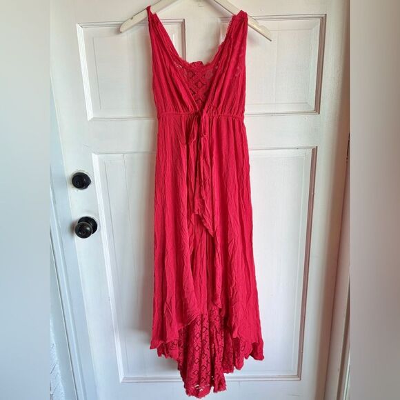 Nwt Free People Lost In Sunset Maxi Dress Red Heart Eyes - Picture 2 of 6